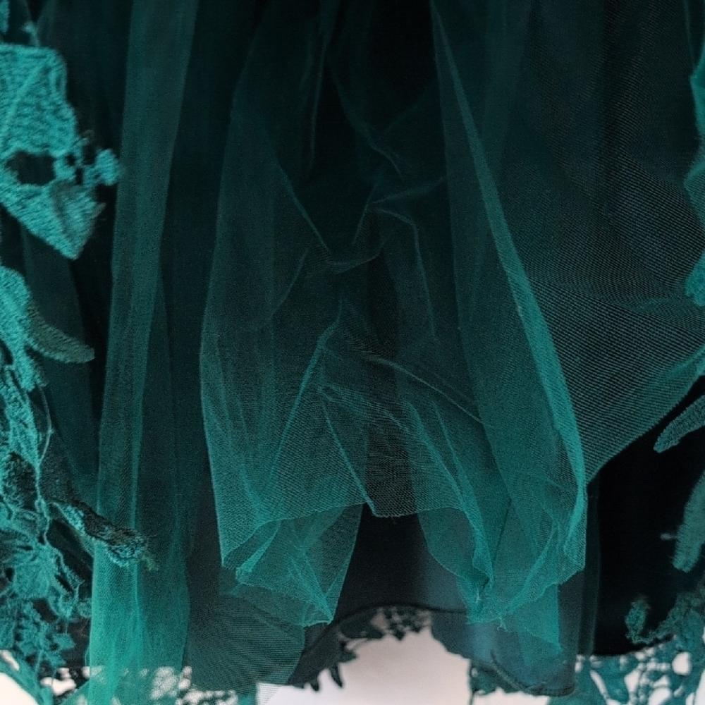 Elegant Green Lace Kids Dress - Picture 8 of 10